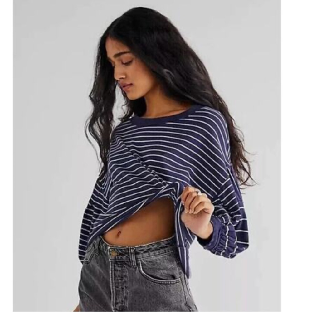 Free People Oversized Balloon Sleeve Top